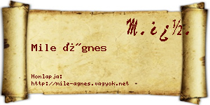 Mile Ágnes névjegykártya