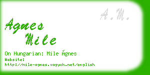 agnes mile business card