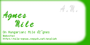 agnes mile business card